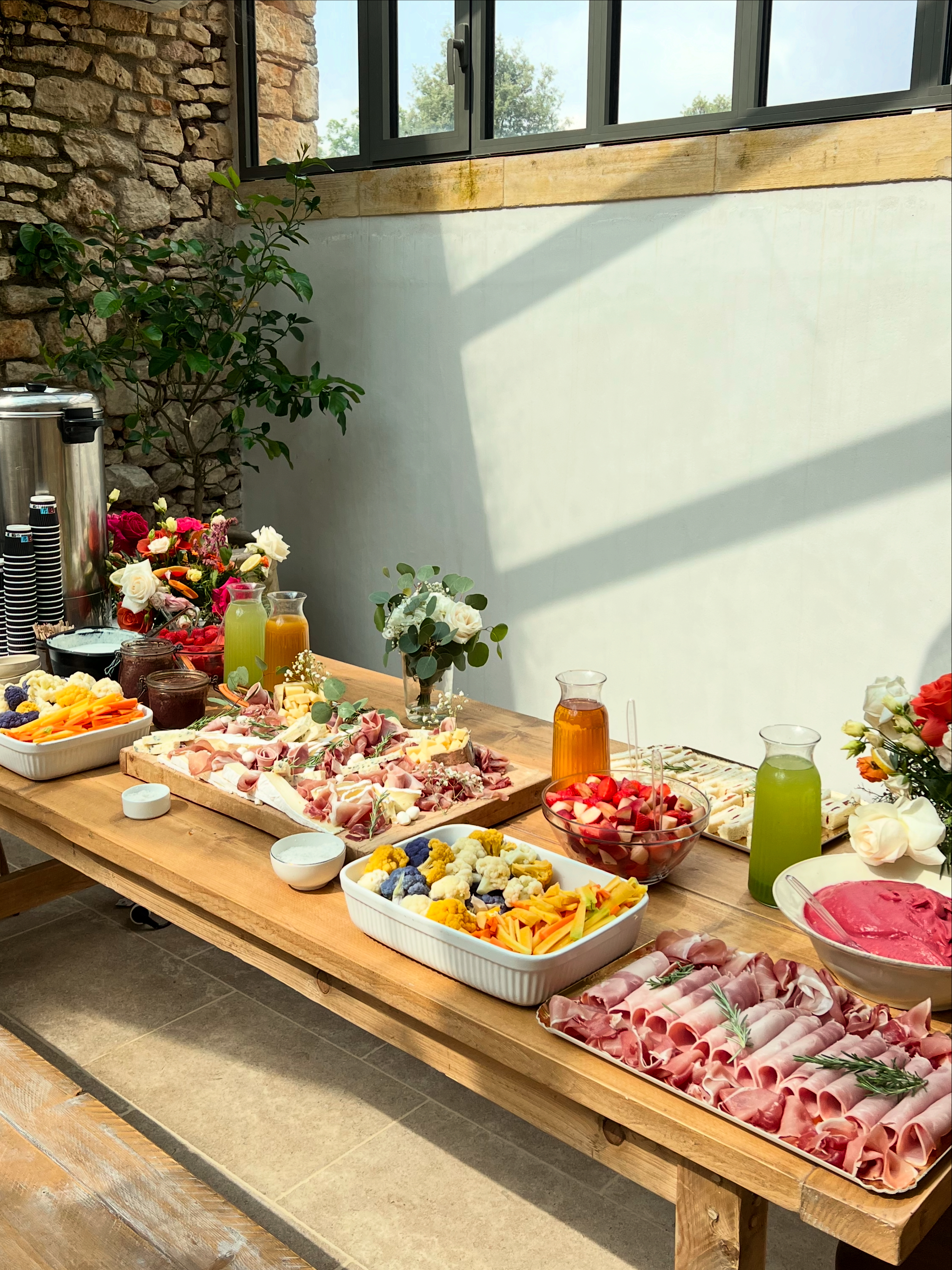Buffet de saison préparé avec des produits du Périgord